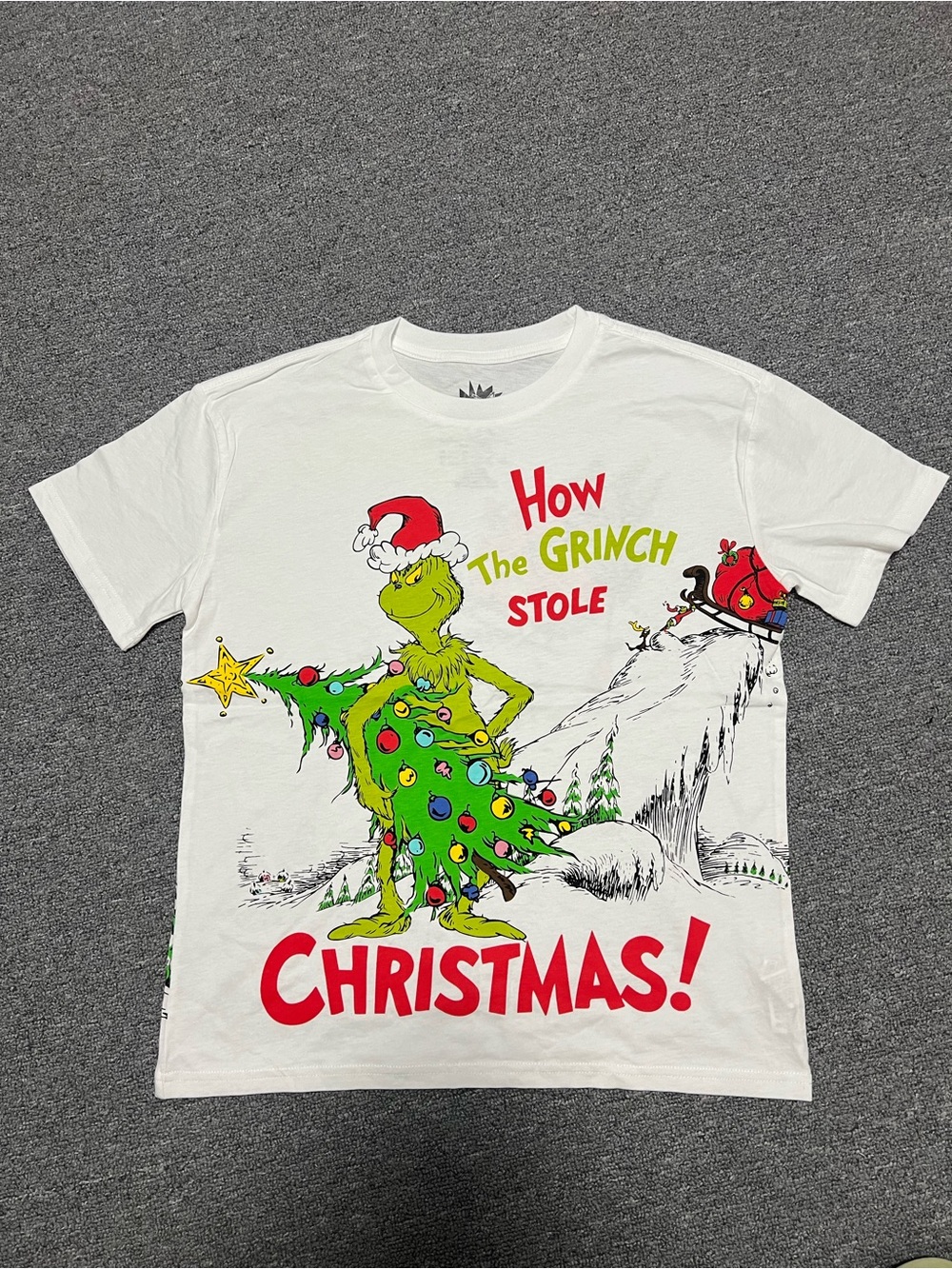 The Grinch 'How The Grinch Stole Christmas' White Kids Tee 11-12T